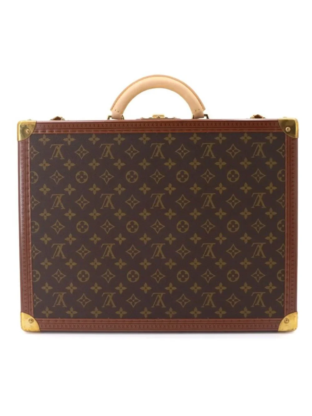 Louis Vuitton Monogram Coteville 45 Trunk Case Business Bag Brown